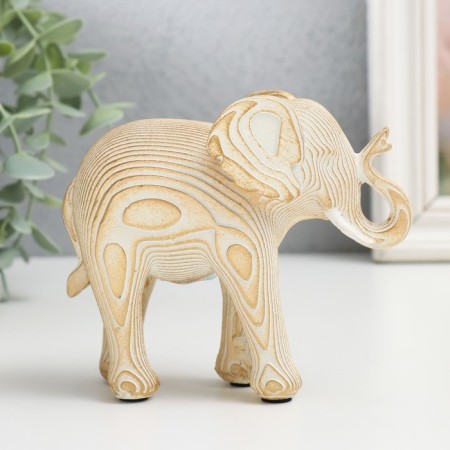 Souvenir Polystone "White Elephant with gold - layers" 12x5x10 cm-3