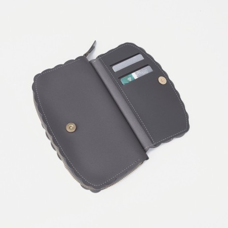 Women's wallet with lightning, gray color-5