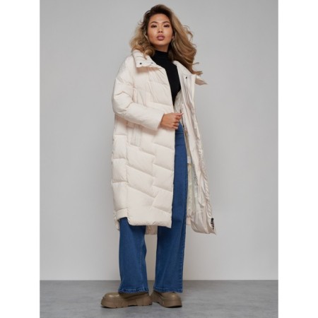 Coat insulated winter female, size 48, beige color-19