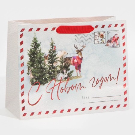 Laminated horizontal "New Year postcard", MS 18 x 23 x 10 cm, New Year-2