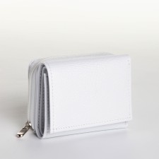 Women's wallet on the button, white color