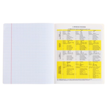 Subject notebook, 48 sheets, cage, English, Erichkrause "BENFORMED", plastic cover silk-screen cover, Bloc Offset 100%, info block-5