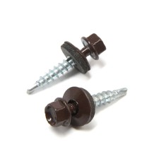 Roofing screws 4.8x30 mm, RAL8017 Brown color, 200 pcs.