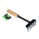 Small straight rakes, 5 teeth, length 31 cm, metal, wooden handle, Greengo