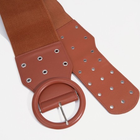 Women's belt, width 10 cm, metal buckle, grirts, redhead-5