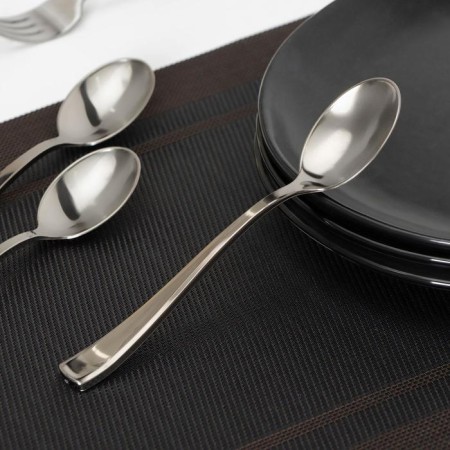 Tablespoon plastic disposable, 17.5 cm, silver color