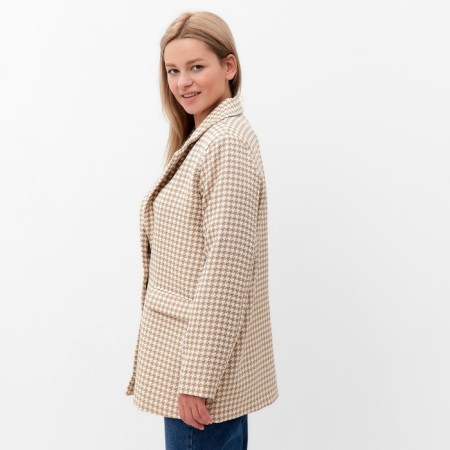 Female jacket, light beige color, goose foot, size 52-2