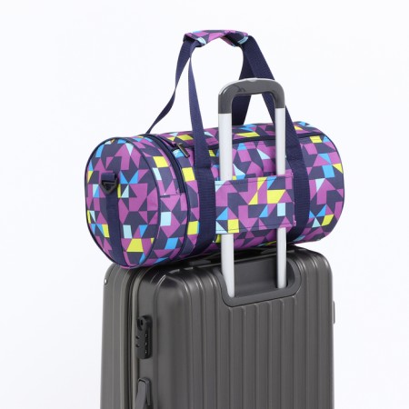 Sports bag with lightning, 2 outer pockets, long belt, lilac color-3