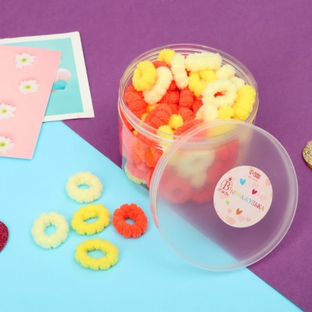 Hair elastic band "Baby" (set of 100 pcs) brightness, 2 cm, mix