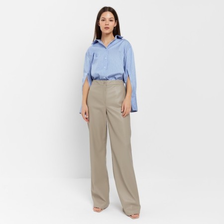 Women's pants (eco -leather) minku: eco leather color gray, size 42-1