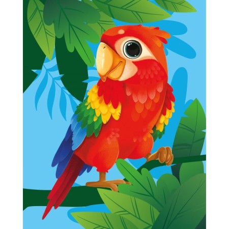 Diamond mosaic with partial filling for children "Bright Parrot", 20 x 25 cm-2