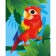 Diamond mosaic with partial filling for children "Bright Parrot", 20 x 25 cm