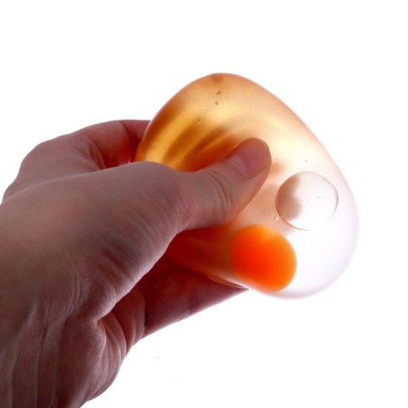 Pulling toys anti -stress Yaichko, with liquid, color mix, in showbox-3
