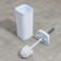 Set for the bathroom, 7 items: basket 4 pcs, basket for linen, garbage bucket, ruff, white color