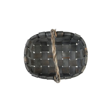 Wicker basket 22 x 15 x 12 cm, wicker handle h = 12 cm, gray, handle-5