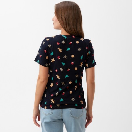Women's T -shirt KAFTAN "XMAS FAMILY" p. 40-42, black-3