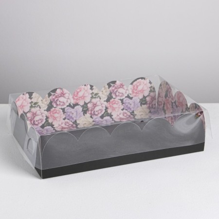 Cookie box, confectionery packaging with PVC lid, Present, 20 x 30 x 8 cm-1
