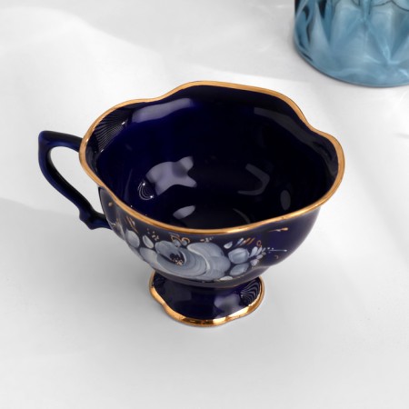Cup "Yana", H-7.5cm, V-200ml, Cobalt glaze-2