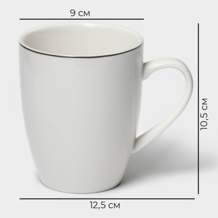 Porcelain mug Magistro La Perle, 350 ml, white color-5