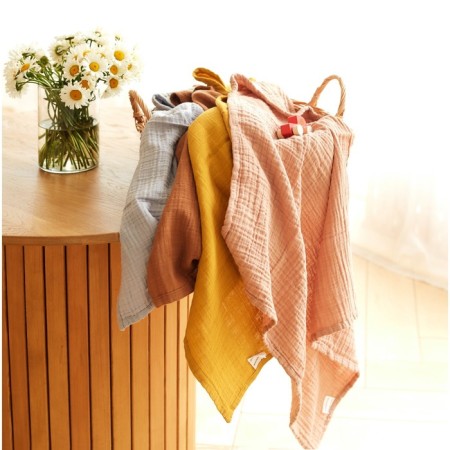 Toward Corner Muslim crumb I, 75x75 cm, cinnamon color, 100% cotton, 3-p, 180 g/m2-11