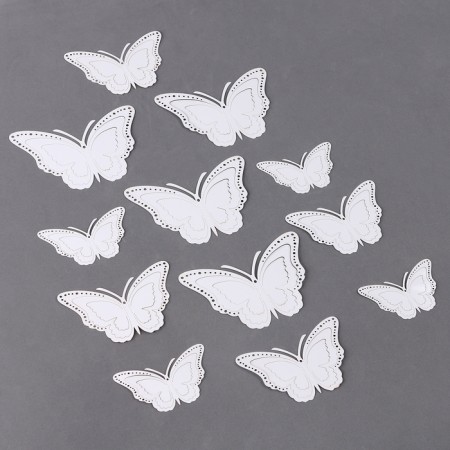Set for decorating "Butterflies", set 12 pcs, white color-1