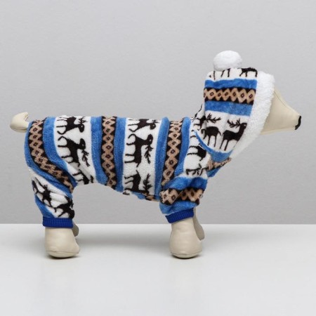 Kombinson "Deer" with a hood, size M (DS 30 cm, og 40 cm, Osh 30 cm), blue-2