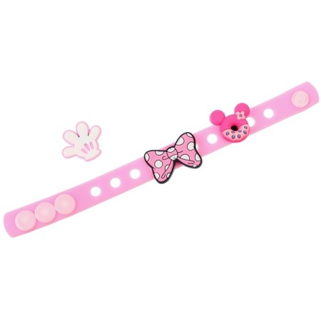 Silicone Bracelet with replaceable jibitsami, 3 Jibits included, Minnie Mouse-3