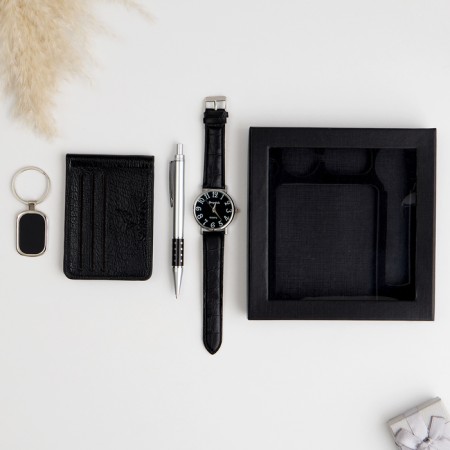 Gift set 4V1 (pen, wallet, clock, keychain), mix-1