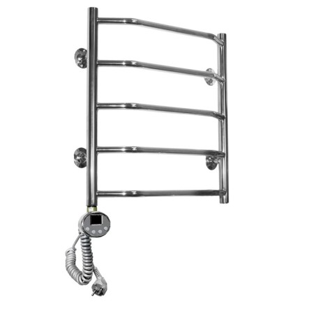 Domoterm electric heated towel rail "Laura", 500 x 700 mm, 5 crossbars, left, chrome-1