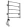 Domoterm electric heated towel rail "Laura", 500 x 700 mm, 5 crossbars, left, chrome