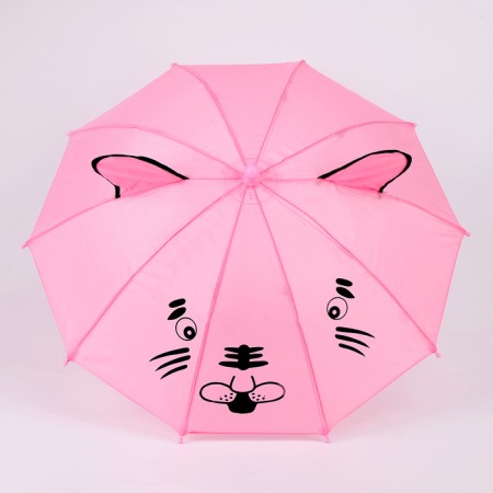 Mechanical children's umbrella "animals", r = 25cm, with ears, color mix-16