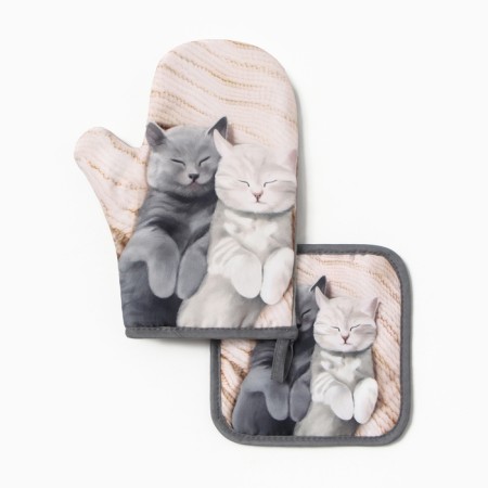 Kit kitchen "cats" mittens-seging 20x27cm, severity 17x17cm 100% p/e