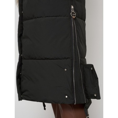 Coat insulated winter female, size 44, dark green color-14
