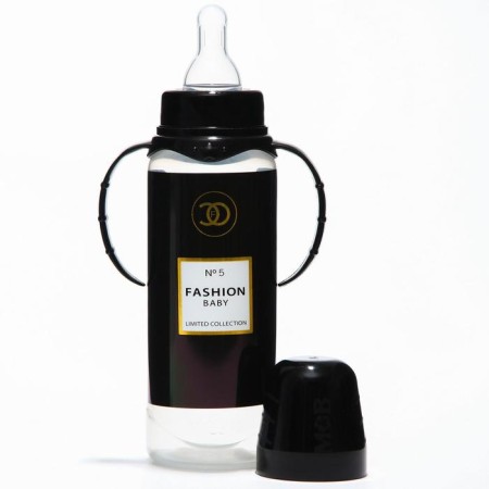 Fashion Baby feeding bottle, classic throat, 0 months, 250 ml., Cylinder, with handles-3