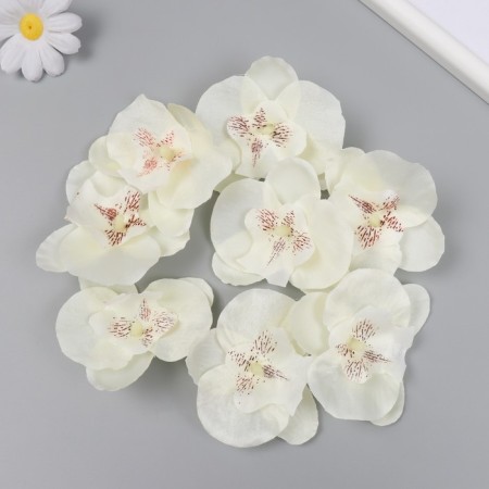 A bud on the leg for decoration "White orchid" d = 5.5 cm-2