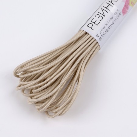 Hat elastic band, 2 mm, 9 ± 0.5 m, 2 segments, beige color-1
