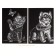 Set of engravings A5 “kitten and puppy” 2 pcs., With the metallic effect “Silver”