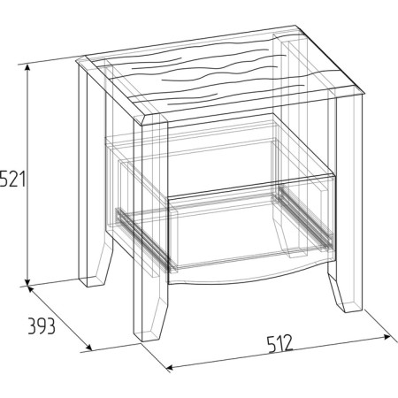 Bedside table Brownie 42, 512 × 392 × 520 mm, mocko / white color-4