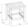 Bedside table Brownie 42, 512 × 392 × 520 mm, mocko / white color