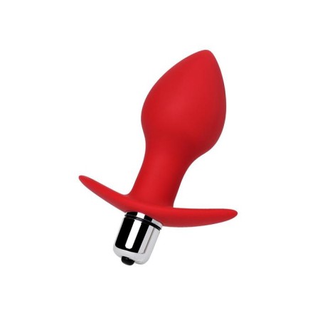 Anal vibration trough Glam, silicone, red color, size 9.7 cm, d = 4 cm-1