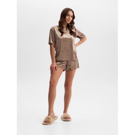The female set (T -shirt and shorts) KAFTAN VELVET p. 48-50, coffee-4