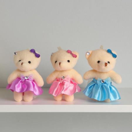 Soft toy "Bear", on a key fob, color mix-5
