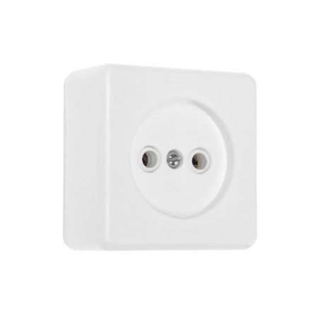 Rosette "Elect" Ra 16-019, 16 A, 250 V, single, open, with a mounting panel, white