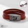 Bracelet Leather "Millennium" 3 rows, brown color