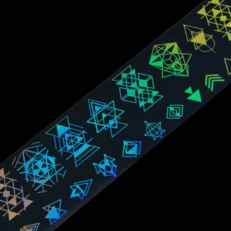 Translated foil for decor "Geometry", with a pattern, 4 × 80 cm, in a plastic case, color holographic silver-1