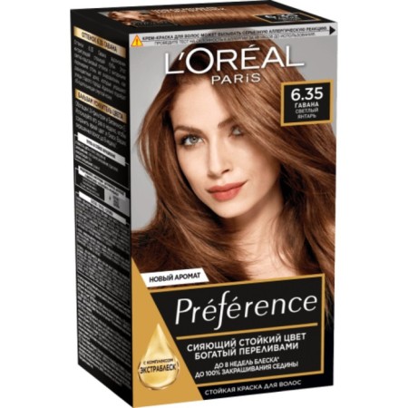 Hair dye l’Oreal Preference Recital "Havana", tone 6.35, light amber