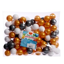 A set of balls for the pool, 100 pcs, diameter - 5 cm, colors: silver, white, gold