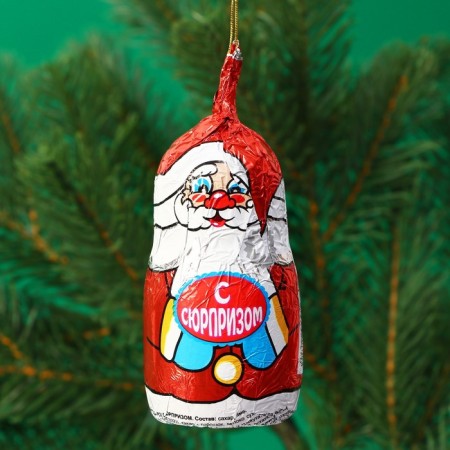 New Year. Chocolate figure on the thread "Santa Claus, Snow Maiden, Snowman", mix, 35 g