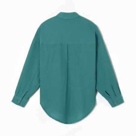Female oversized shirt Mist Muslin size m, col. turquoise-9