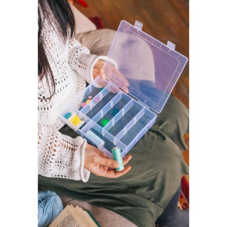 Organizer for needlework, with removable cells, 20 departments, 22.5 × 18 × 4 cm, the color is transparent-4